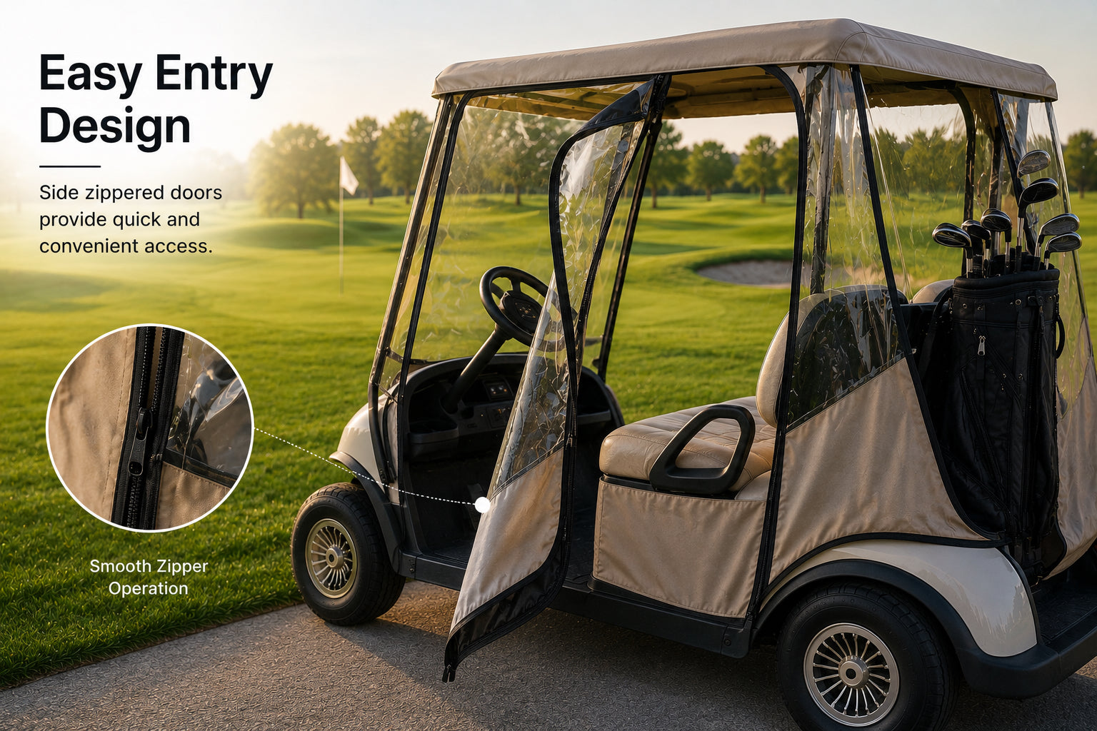 2-Person Travel 4-Sided Golf Cart Enclosure